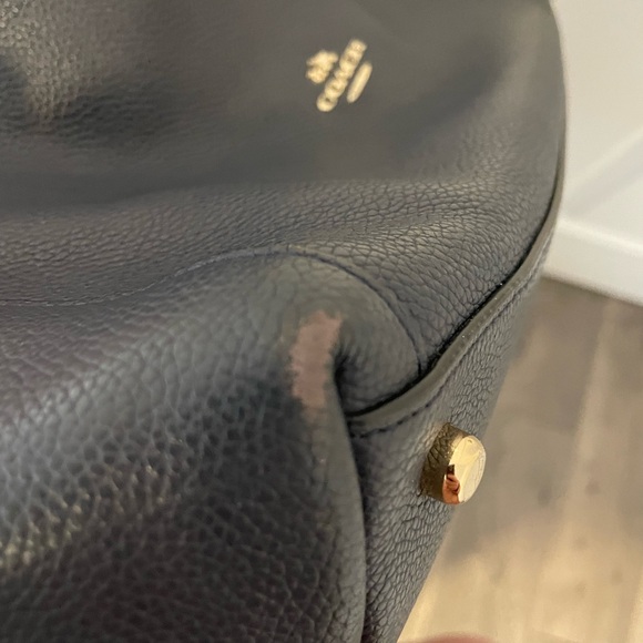 COACH 36464 Edie 31 Navy Pebbled Leather Shoulder Bag 3 Compartment **See descrp - Picture 11 of 16